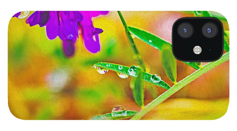 Water Drops on Flowers and Their Tiny Leaves - Phone Case