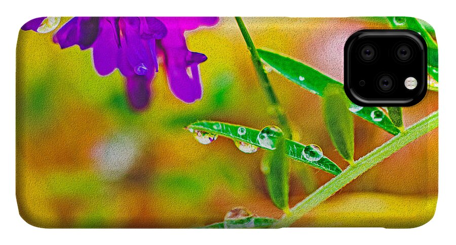 Water Drops on Flowers and Their Tiny Leaves - Phone Case