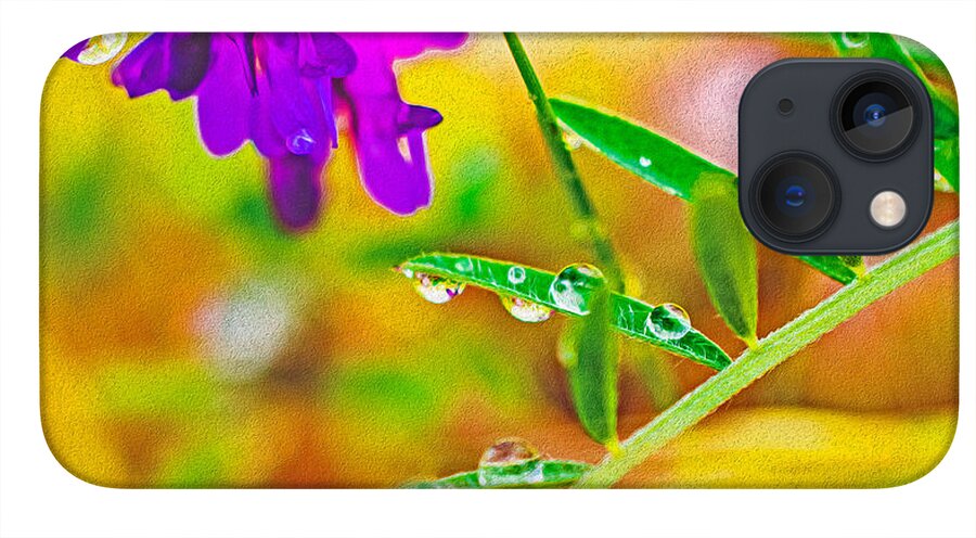 Water Drops on Flowers and Their Tiny Leaves - Phone Case