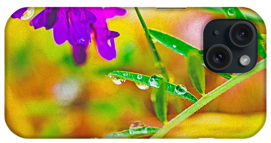 Water Drops on Flowers and Their Tiny Leaves - Phone Case