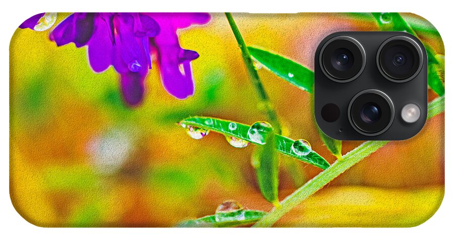 Water Drops on Flowers and Their Tiny Leaves - Phone Case