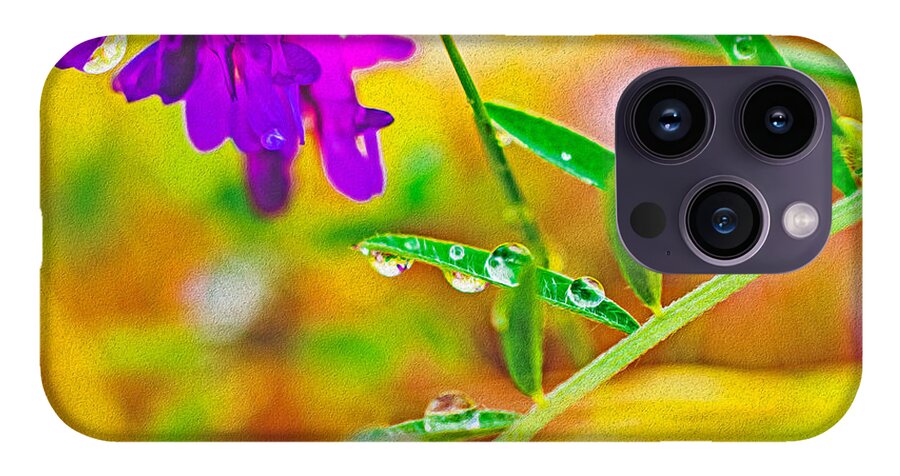 Water Drops on Flowers and Their Tiny Leaves - Phone Case