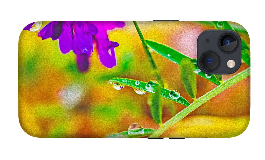 Water Drops on Flowers and Their Tiny Leaves - Phone Case