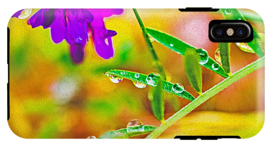 Water Drops on Flowers and Their Tiny Leaves - Phone Case