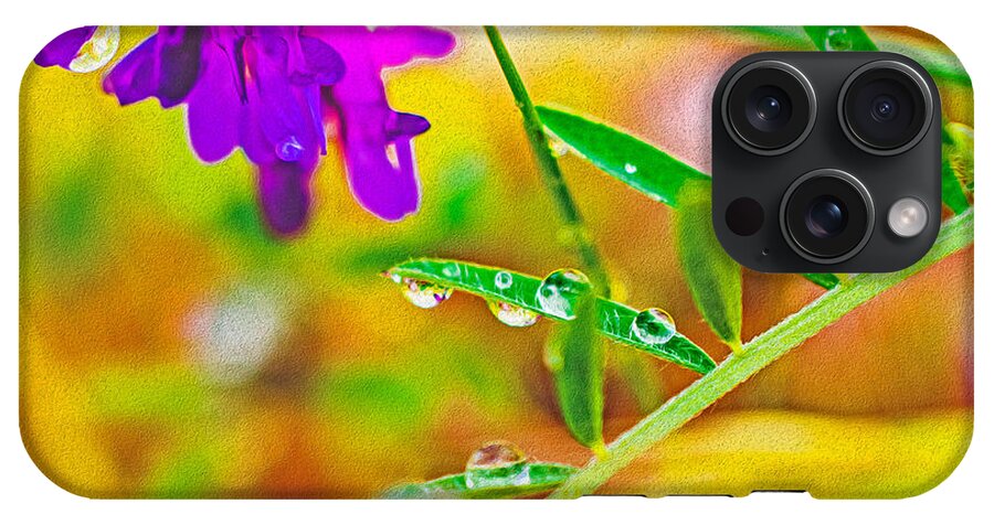 Water Drops on Flowers and Their Tiny Leaves - Phone Case