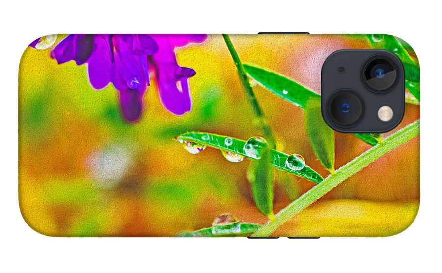 Water Drops on Flowers and Their Tiny Leaves - Phone Case