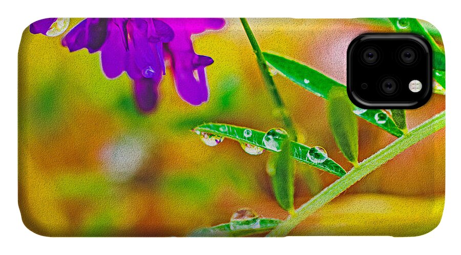 Water Drops on Flowers and Their Tiny Leaves - Phone Case