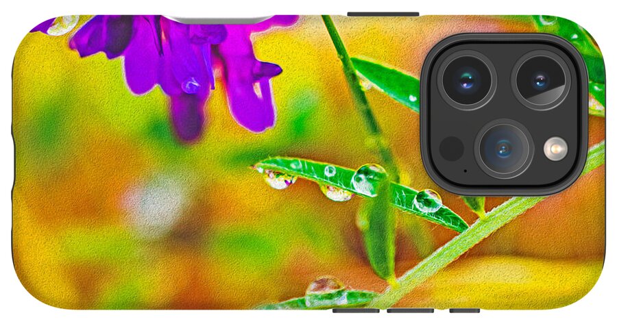 Water Drops on Flowers and Their Tiny Leaves - Phone Case