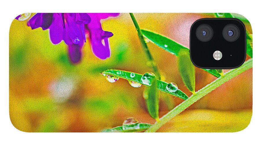 Water Drops on Flowers and Their Tiny Leaves - Phone Case
