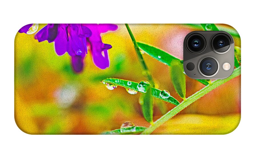 Water Drops on Flowers and Their Tiny Leaves - Phone Case