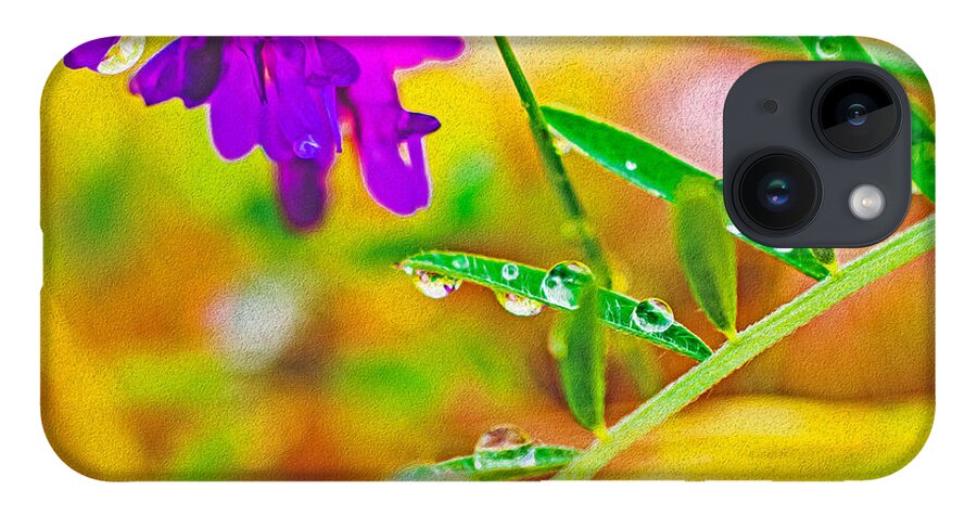 Water Drops on Flowers and Their Tiny Leaves - Phone Case