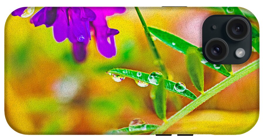 Water Drops on Flowers and Their Tiny Leaves - Phone Case