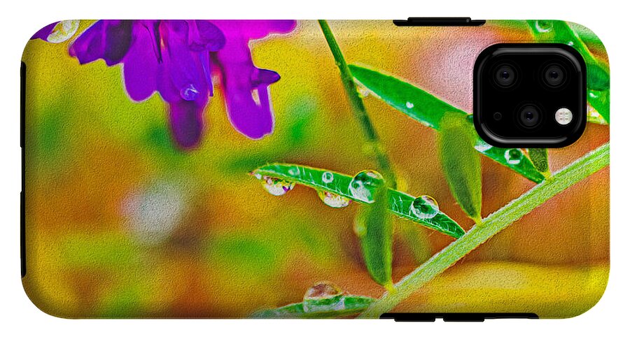 Water Drops on Flowers and Their Tiny Leaves - Phone Case