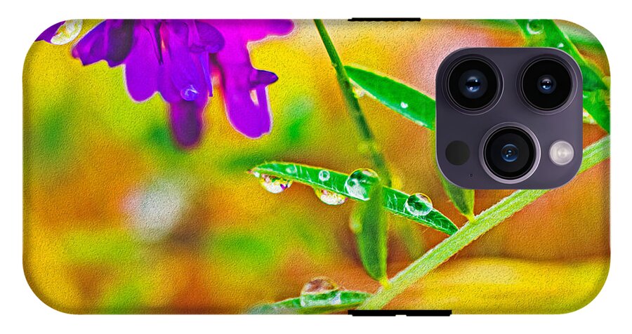 Water Drops on Flowers and Their Tiny Leaves - Phone Case