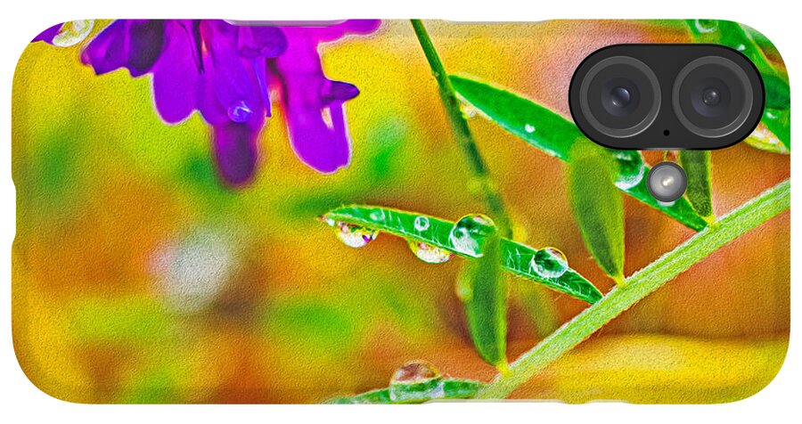 Water Drops on Flowers and Their Tiny Leaves - Phone Case