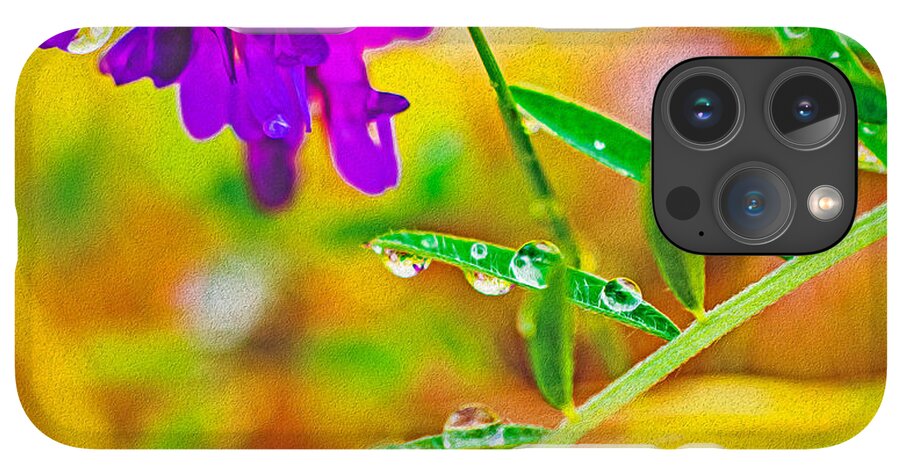 Water Drops on Flowers and Their Tiny Leaves - Phone Case