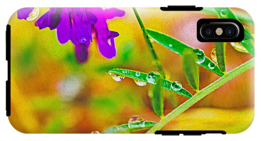 Water Drops on Flowers and Their Tiny Leaves - Phone Case