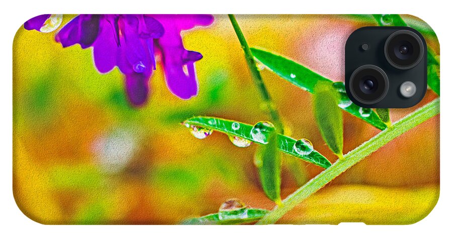 Water Drops on Flowers and Their Tiny Leaves - Phone Case
