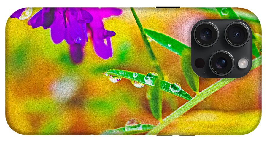 Water Drops on Flowers and Their Tiny Leaves - Phone Case