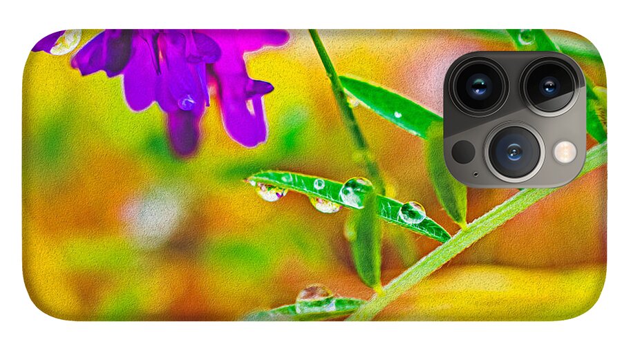 Water Drops on Flowers and Their Tiny Leaves - Phone Case
