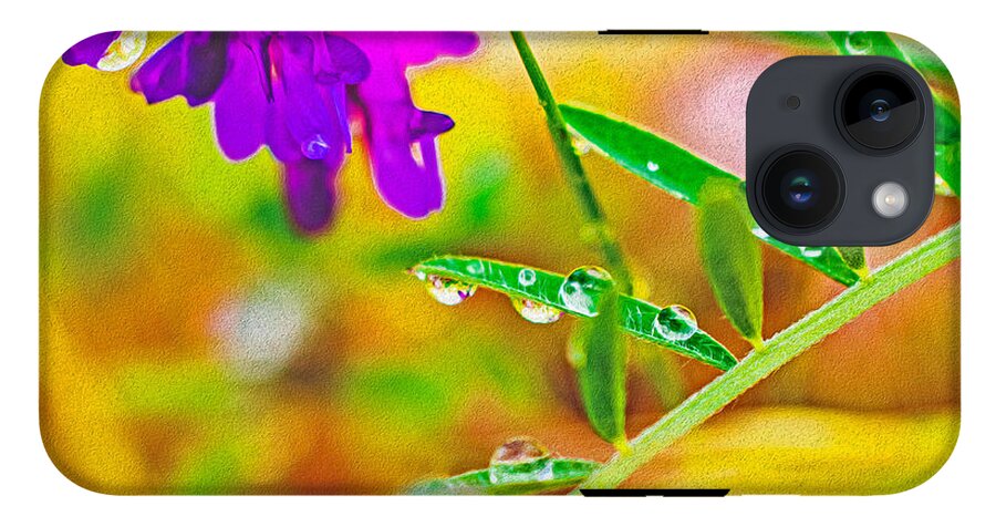 Water Drops on Flowers and Their Tiny Leaves - Phone Case