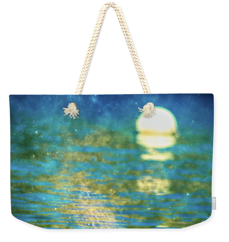 Water Front Moon Landing Reflection - Weekender Tote Bag