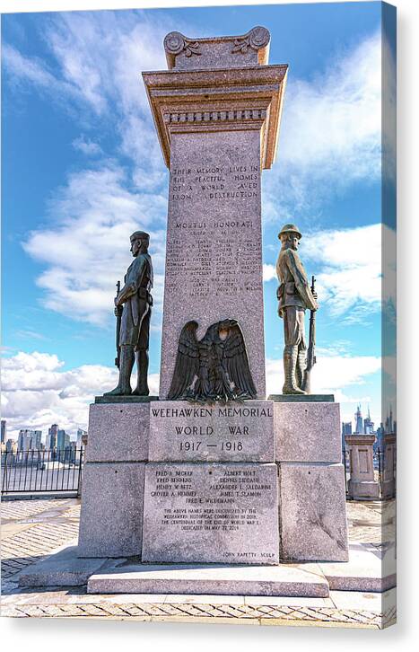 Weehawken Memoral of World War - Canvas Print