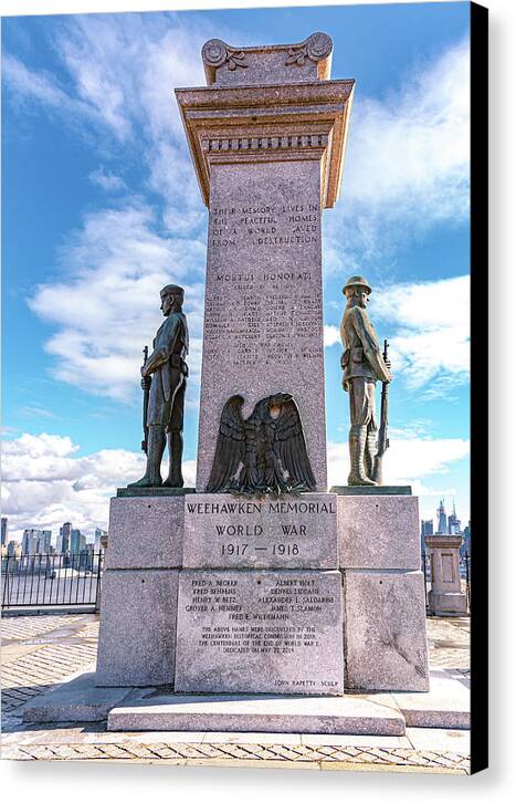 Weehawken Memoral of World War - Canvas Print