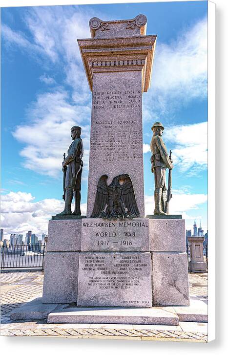 Weehawken Memoral of World War - Canvas Print