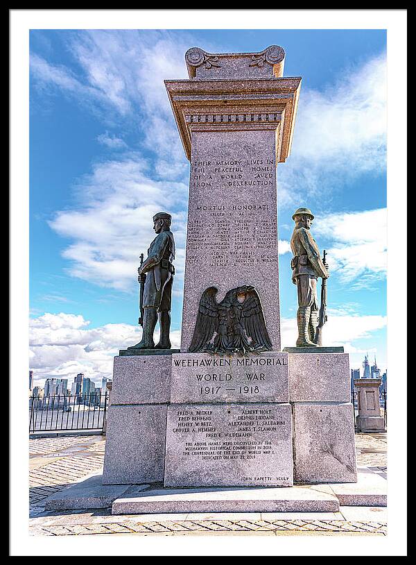 Weehawken Memoral of World War - Framed Print