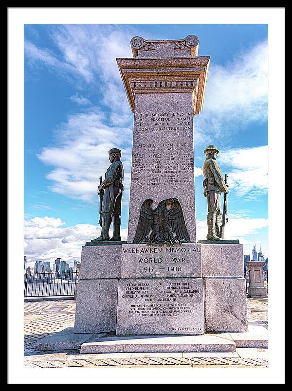 Weehawken Memoral of World War - Framed Print
