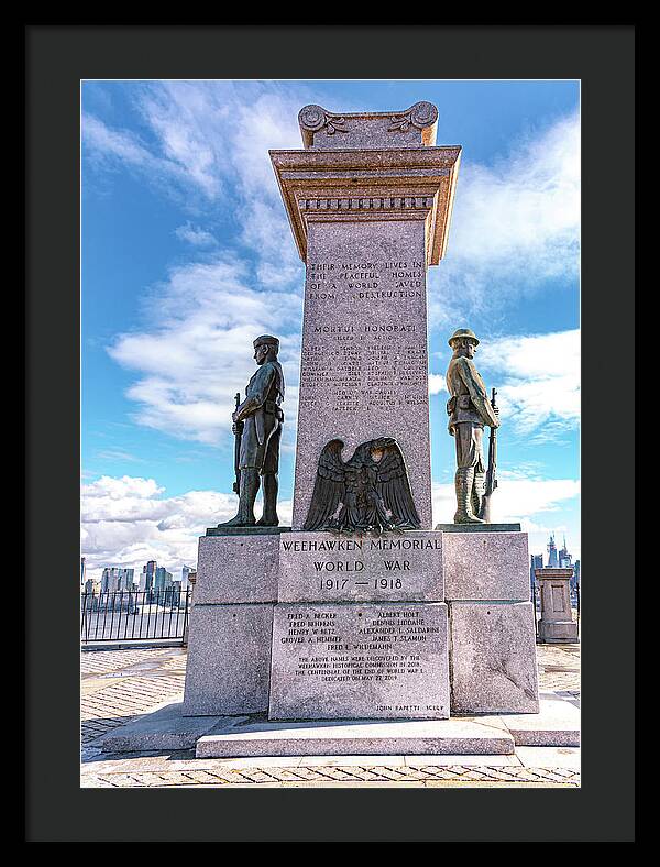 Weehawken Memoral of World War - Framed Print