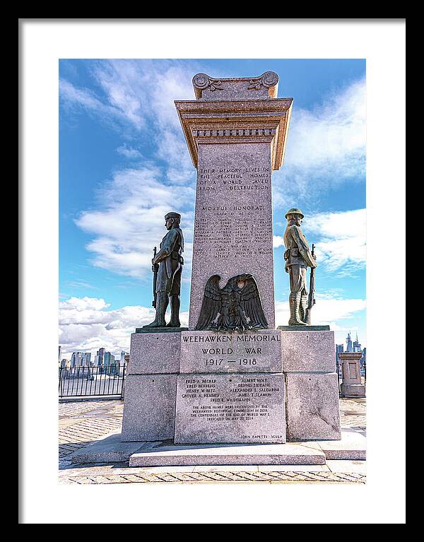 Weehawken Memoral of World War - Framed Print