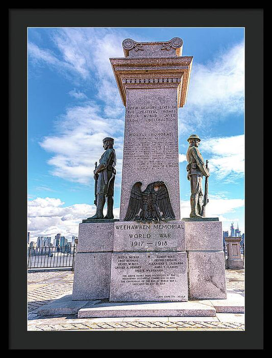 Weehawken Memoral of World War - Framed Print
