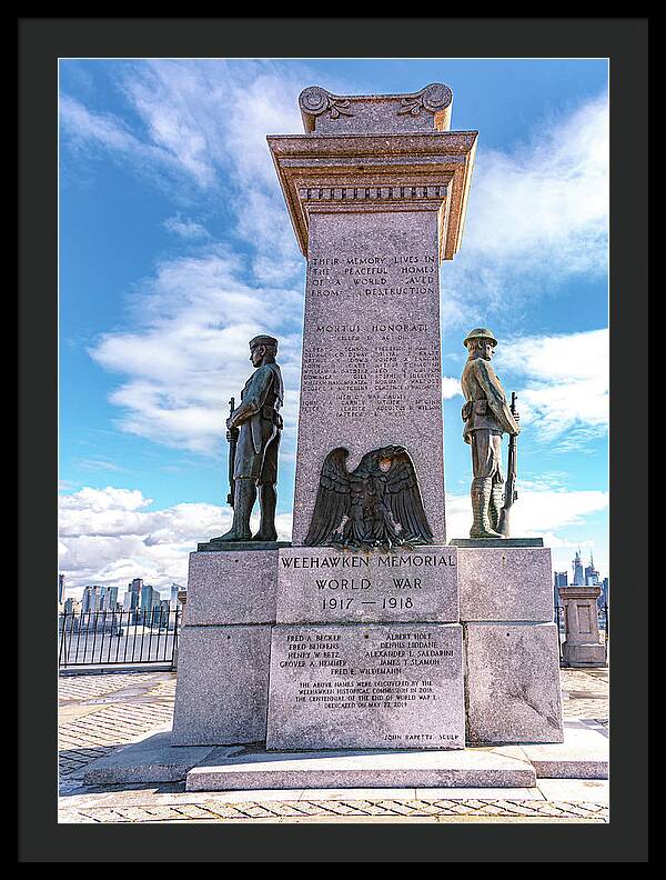 Weehawken Memoral of World War - Framed Print