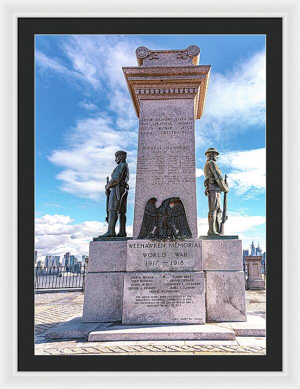 Weehawken Memoral of World War - Framed Print