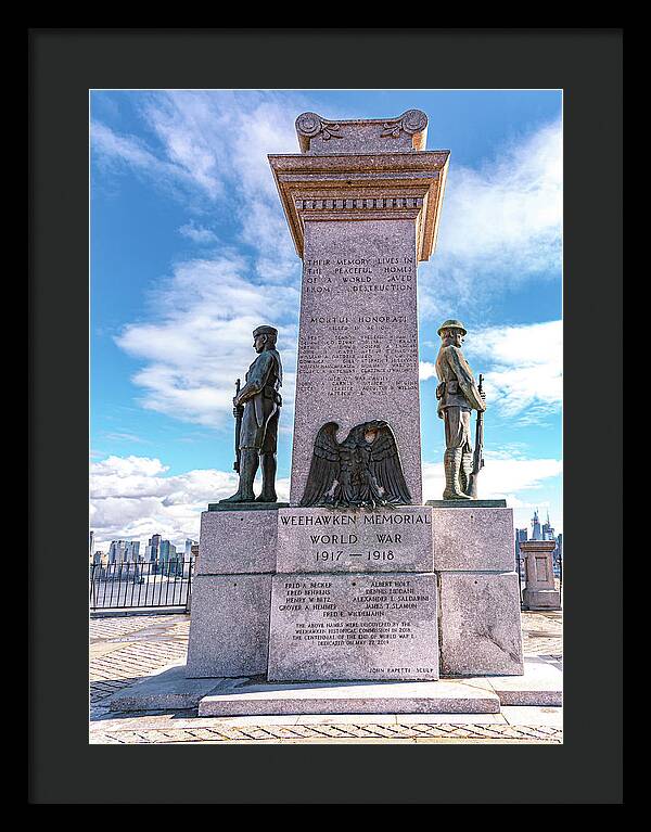Weehawken Memoral of World War - Framed Print
