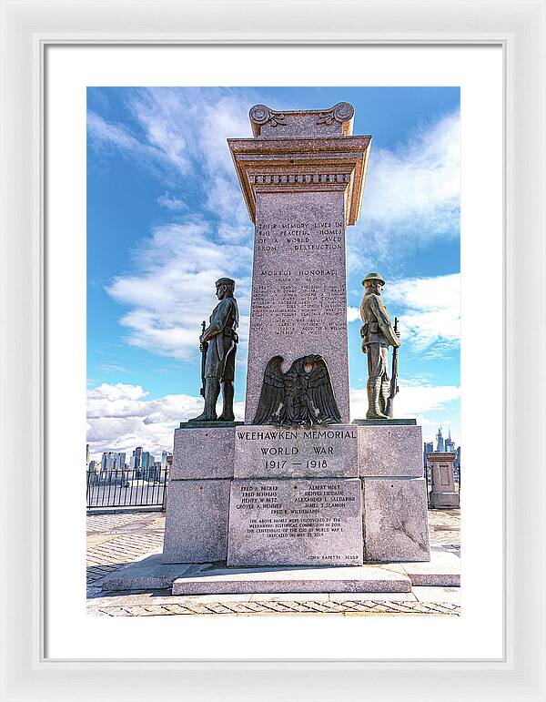 Weehawken Memoral of World War - Framed Print