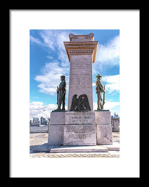 Weehawken Memoral of World War - Framed Print