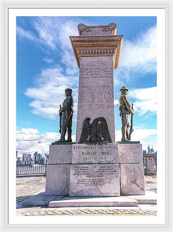 Weehawken Memoral of World War - Framed Print
