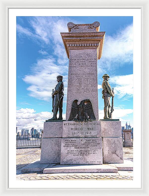 Weehawken Memoral of World War - Framed Print