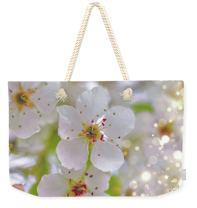 White and Sparkly Blooms - Weekender Tote Bag