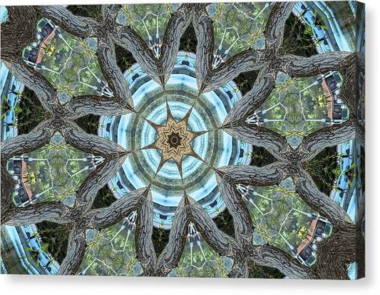Wood Links Abstract art Kaleidoscope - Canvas Print