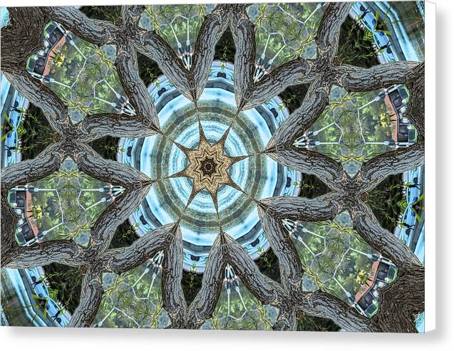Wood Links Abstract art Kaleidoscope - Canvas Print