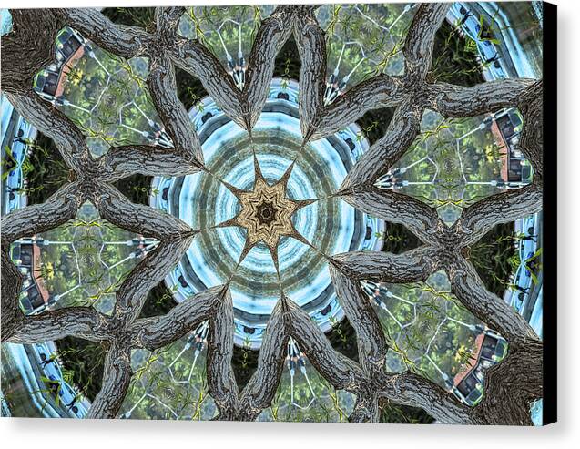 Wood Links Abstract art Kaleidoscope - Canvas Print