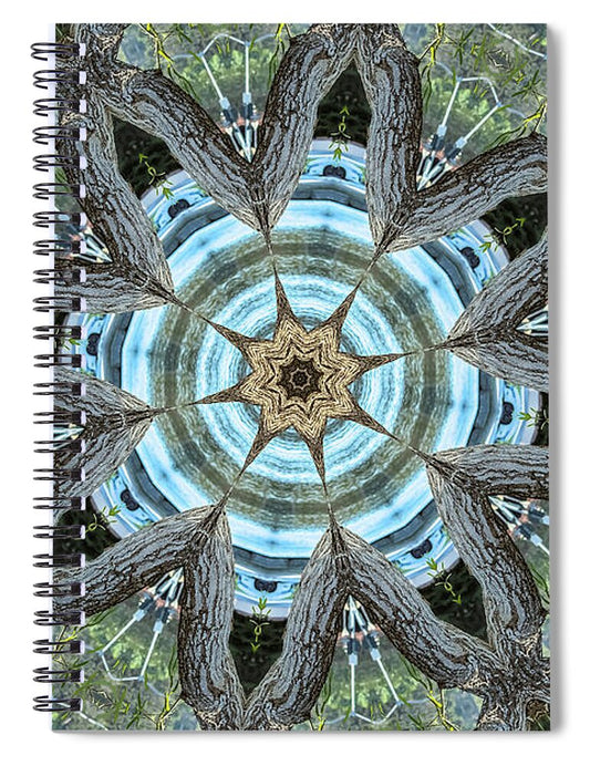 Wood Links Abstract art Kaleidoscope - Spiral Notebook