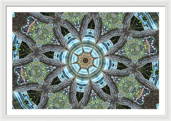 Wood Links Abstract art Kaleidoscope - Framed Print