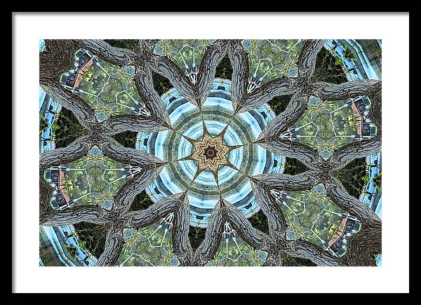 Wood Links Abstract art Kaleidoscope - Framed Print