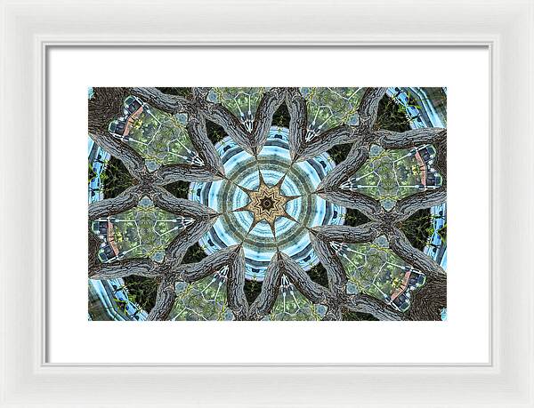 Wood Links Abstract art Kaleidoscope - Framed Print