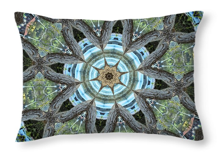 Wood Links Abstract art Kaleidoscope - Throw Pillow